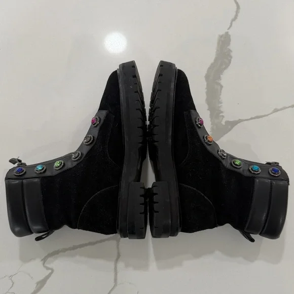 Kurt Geiger colored jewel Bobby suede boots - Picture 9 of 9